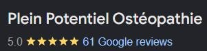 Plein Potentiel Ostéopathie — 5.0 ★★★★★ 61 Google reviews
